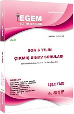 Egem Eğitim Yayınları 4. Sınıf İşletme Çıkmış Sınav Soruları 2012-2018 - 1