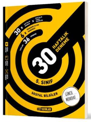 5. Sınıf Sosyal Bilgiler 30 Haftalık Deneme - 1