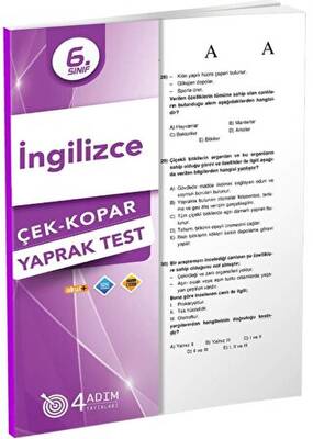 4 Adım Yayınları 6. Sınıf İngilizce Çek Kopar Yaprak Test - 1