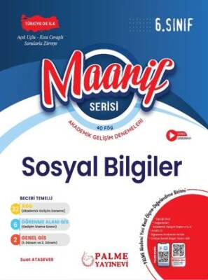 6. Sınıf Maarif Serisi Sosyal Bilgiler Haftalık 40 Deneme - 1