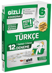 6. Sınıf Türkçe 12`li Deneme - Gizli Yayınları