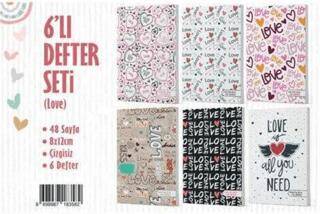 6`lı Defter Seti - Love - 1