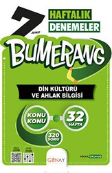 Günay Yayınları 7. Sınıf Bumerang 32 Haftalık Din Kültürü ve Ahlak Bilgisi Denemeleri - Günay Yayınları