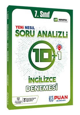 Puan Yayınları 7. Sınıf İngilizce Soru Analizli Deneme - 1