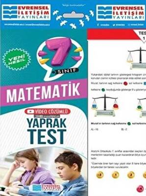 Evrensel İletişim Yayınları 7. Sınıf Matematik Yeni Nesil Video Çözümlü Yaprak Test - 1