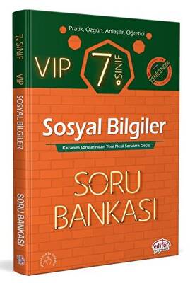 Editör Yayınevi 7. Sınıf VIP Sosyal Bilgiler Soru Bankası - 1