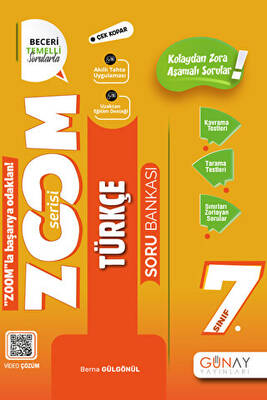Günay Yayınları 7. Sınıf Zoom Serisi Türkçe Soru Bankası - 1