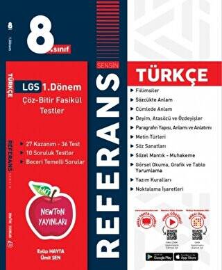Newton Yayınları 8. Sınıf 1. Dönem Tekrarı Referans Türkçe Fasikül Soru Bankası - 1