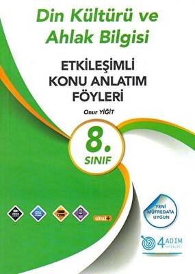 4 Adım Yayınları 8. Sınıf Din Kültürü ve Ahlak Bilgisi Etkileşimli Konu Anlatım Föyleri - 1