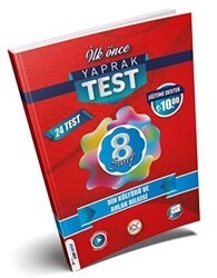 8. Sınıf Din Kültürü ve Ahlak Bilgisi Yaprak Test - İlk Önce Yayıncılık