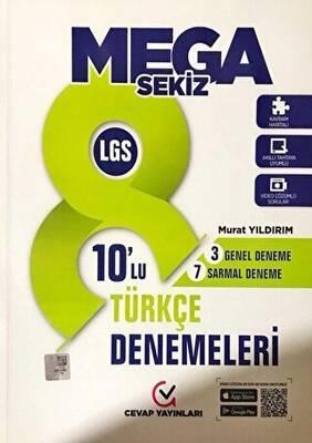 Cevap Yayınları 8. Sınıf LGS Mega Türkçe 10 lu Denemeleri - 1
