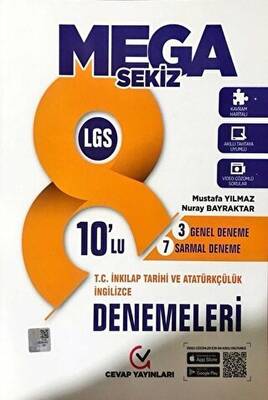 Cevap Yayınları 8. Sınıf LGS T.C. İnkılap Tarihi ve Atatürkçülük - İngilizce Mega Sekiz 10 lu Deneme - 1