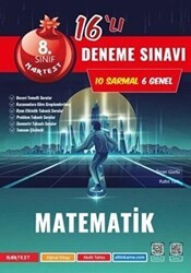 Nartest Yayınevi 8. Sınıf LGS Yeni Koyu Kapak Matematik 16`lı Deneme - Nartest Yayınevi