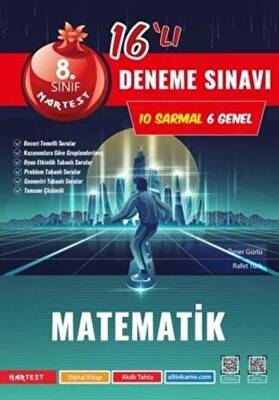 Nartest Yayınevi 8. Sınıf LGS Yeni Koyu Kapak Matematik 16`lı Deneme - 1