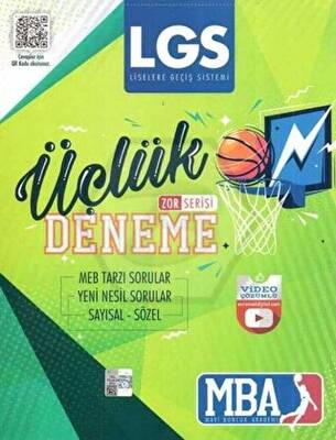 Mavi Boncuk Akademi 8. Sınıf LGS Zor Serisi Video Çözümlü Üçlük Deneme - 1