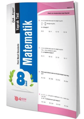 4 Adım Yayınları 8. Sınıf Matematik Çek-Kopar Yaprak Test - 1