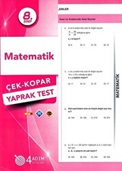 4 Adım Yayınları 8. Sınıf Matematik Çek-Kopar Yaprak Test - 4 Adım Yayınları