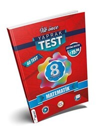 İlk Önce Yayıncılık 8. Sınıf Matematik Yaprak Test - İlk Önce Yayıncılık