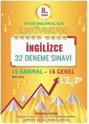 Omage Yayınları 8. Sınıf Omage Motivasyon İngilizce 32 Deneme Sınavı 16 Sarmal + 16 Genel - Omage Yayınları