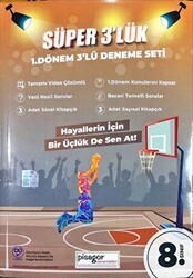 Zeka Küpü Yayınları 8. Sınıf Pisagor Süper 3` lük 1. Dönem Deneme Seti - Zeka Küpü Yayınları