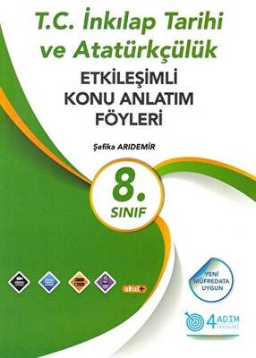 4 Adım Yayınları 8. Sınıf T.C. İnkılap Tarihi ve Atatürkçülük Etkileşimli Konu Anlatım Föyleri - 1