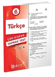 4 Adım Yayınları 8. Sınıf Türkçe Çek-Kopar Yaprak Test - 4 Adım Yayınları