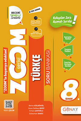 Günay Yayınları 8. Sınıf Zoom Serisi Türkçe Soru Bankası - 1