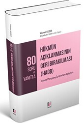 80 Soru ve Yanıtta Hükmün Açıklanmasının Geri Bırakılması HAGB - Adalet Yayınevi