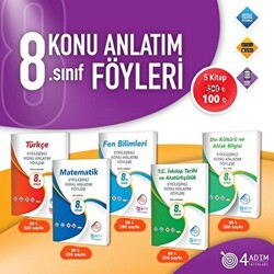 4 Adım Yayınları 8. Sınıf Etkileşimli Konu Anlatım Föyleri Seti - 1