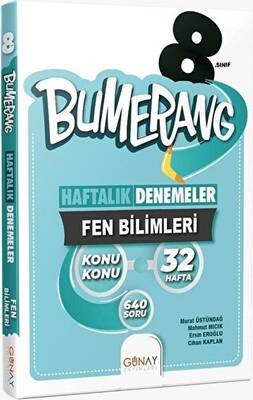 Günay Yayınları 8. Sınıf LGS Bumerang 32 Haftalık Fen Bilimleri Denemeleri - 1