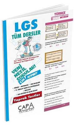 Çapa Yayınları 8. Sınıf Tüm Dersler Yaprak Test - 1