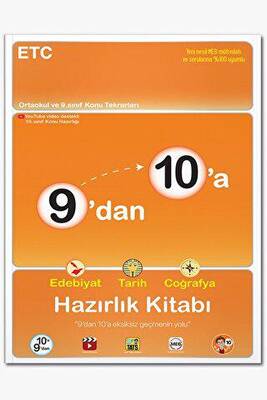 9`dan 10`a Edebiyat Tarih Coğrafya Hazırlık Kitabı - 1