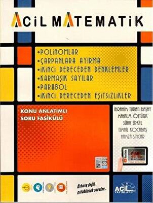 Acil Yayınları Acil Matematik Polinomlar Çarpanlara Ayırma 2. Dereceden Denklemler Karmaşık Sayılar - 1