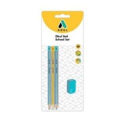 Adel 3 School Kurşun Kalem + 1 Prime Kalemtraş - Adel