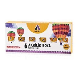 Adel Akrilik Boya 60 Ml Klasik Renkler 6 Lı - Adel