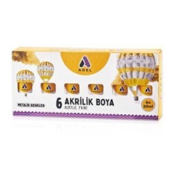 Adel Akrilik Boya 60 Ml Metalik Renkler 6 Lı - Adel
