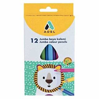 Adel Jumbo Köşeli Kuru Boya Kalemi 12 Renk - 1