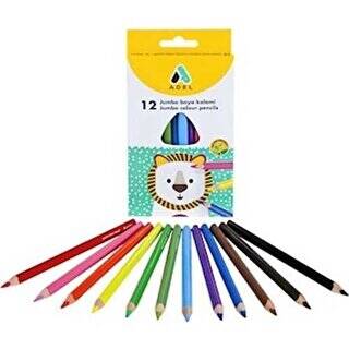 Adel Jumbo Üçgen Boya Kalemi 12 Renk - 1
