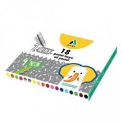 Adel Pastel Boya Karışık Set 18`li 12 Klasik 4 Metalik 2 Neon Renk - Adel