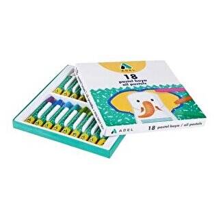 Adel Pastel Boya Karton Kutu Köşeli 18 Renk - 1