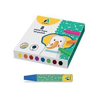 Adel Pastel Boya Karton Kutu Köşeli 8`li - 1