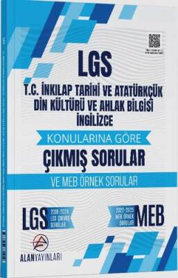 Alan Yayınları 8. Sınıf LGS T.C. İnkılap Tarihi ve Atatürkçülük Din Kültürü ve İngilizce Konularına Göre Çıkmış Sorular - 1