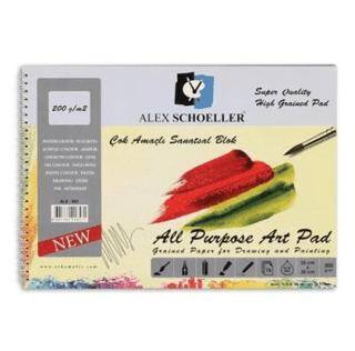 Alex Schoeller 25X35Cm 200Gr15 Li Çok Amaçlı Spiralli Resim Defteri Alx-893 - 1