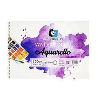 Alex Schoeller Alx-919 25X35 300 Gr 12Li Spiralli Suluboya Defteri - 1