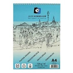 Alex Schoeller Eskiz Blok Defter 120gr A4 40 Yaprak ALX-0278 - Alex Schoeller