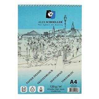 Alex Schoeller Eskiz Blok Defter 120gr A4 40 Yaprak ALX-0278 - 1