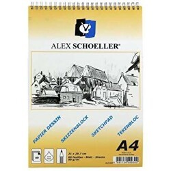 Alex Schoeller Eskiz Blok Defter 90gr A4 60 Yaprak ALX-820 - Alex Schoeller