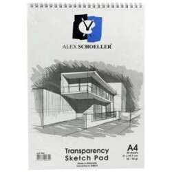 Alex Schoeller Eskiz Blok Transparan Spiralli 50-55gr A4 30 Yaprak ALX-864 - Alex Schoeller