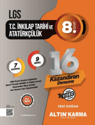 Altın Karma Yayınları - Bayilik LGS T.C. İnkılap Tarihi ve Atatürkçülük Sarmal Deneme - 1