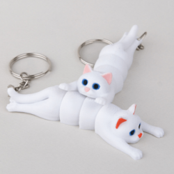 Anahtarlık Charm Çanta Süsü - Beyaz Kedi - Bcoverart